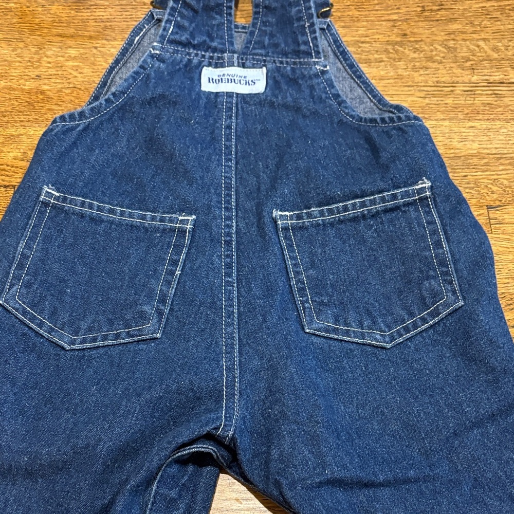 Vintage Genuine Roebucks Blue Denim Overalls for Kids Size 18 months - Picture 8 of 11